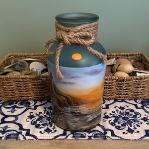 Coastal Sunset Blue and Tan Vase